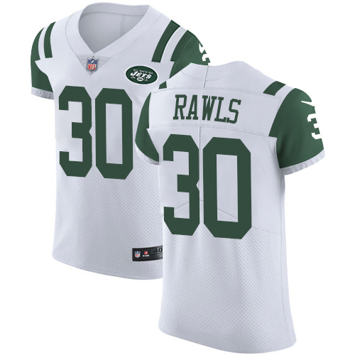 Nike Jets #30 Thomas Rawls White Men's Stitched NFL Vapor Untouchable Elite Jersey - Click Image to Close